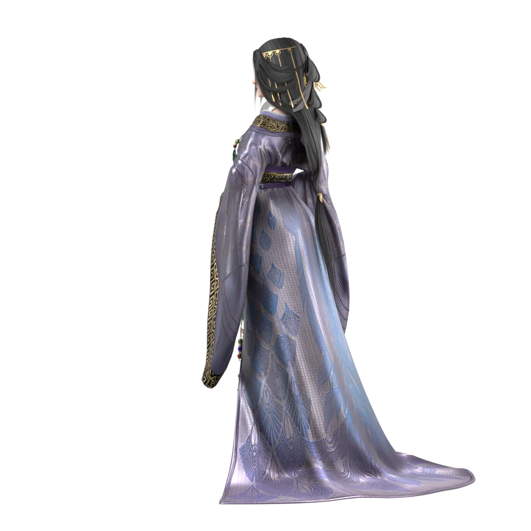 3D写实模型 古代战国袍女性角色设计