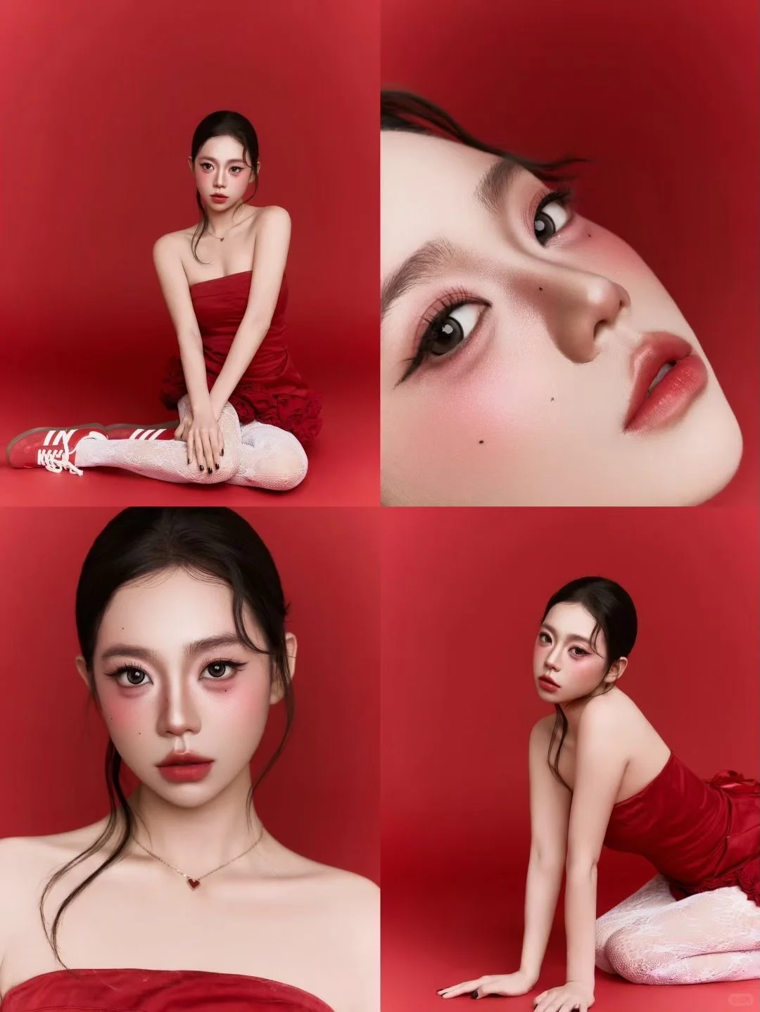 红色韩杂写真绝了～❤️❤️❤️