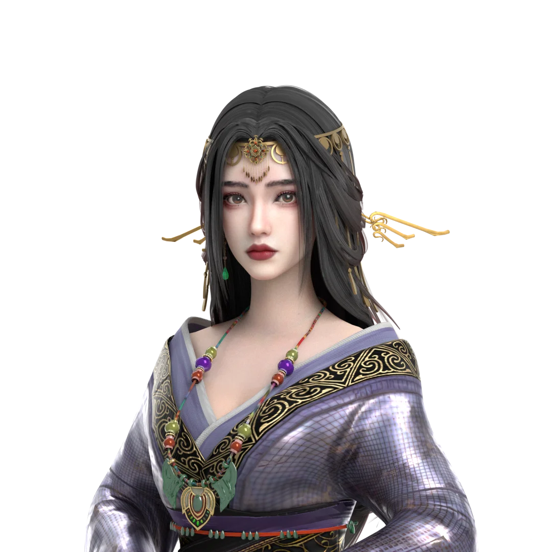 3D写实模型 古代战国袍女性角色设计