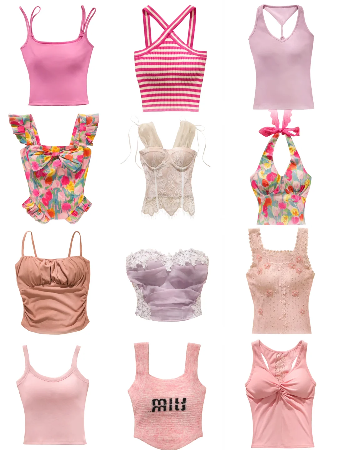 吊带合集分享｜粉嫩的色彩，甜到心里去