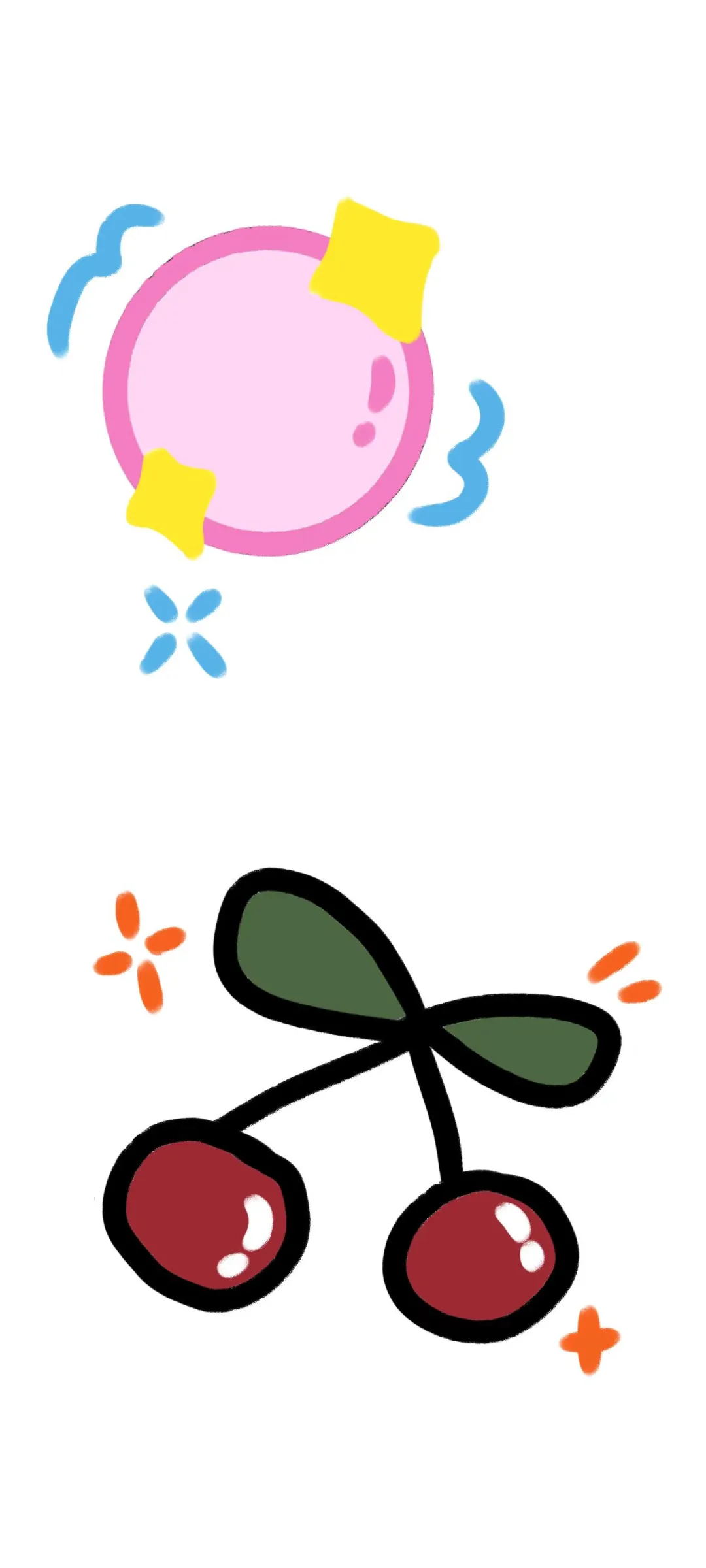简笔画｜可爱樱桃🍒手机壁纸～