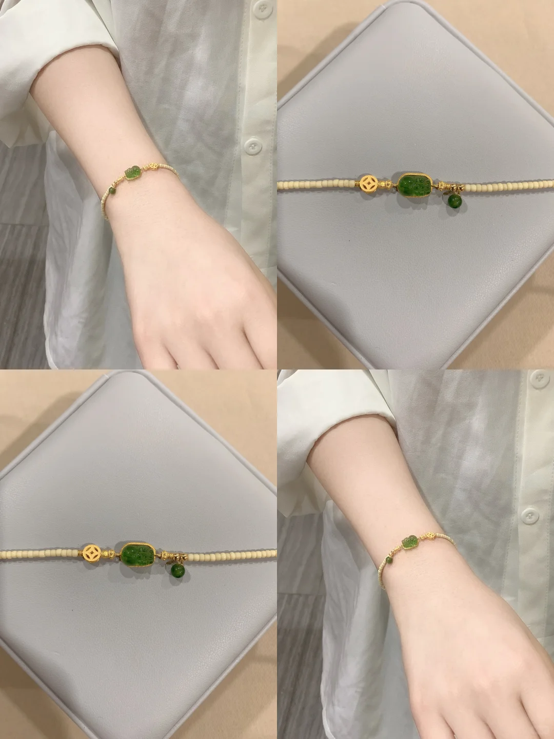 心头好💕天然琉璃绿碧玺🍃貔貅手链‼️