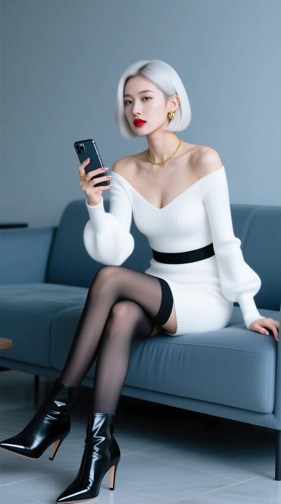 哇哦！白色短发好酷！👑