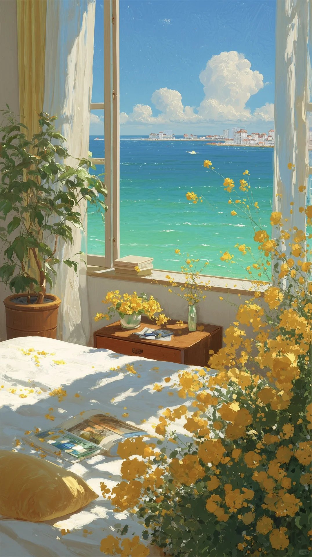 明媚蓝遇到同样明媚的黄