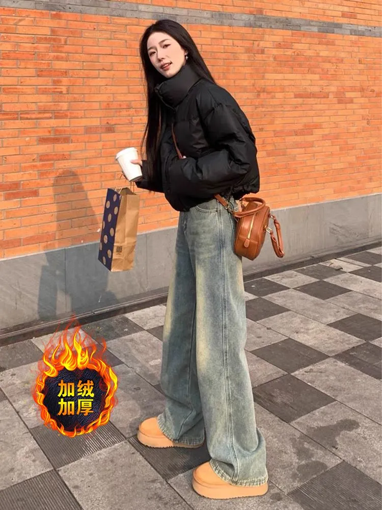 👖复古蓝做旧，显瘦不挑人