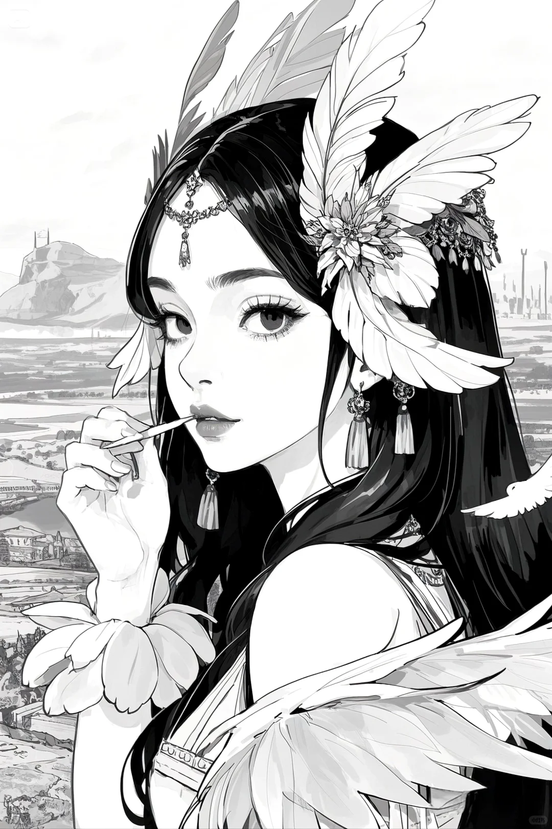 每日线稿分享｜翎羽