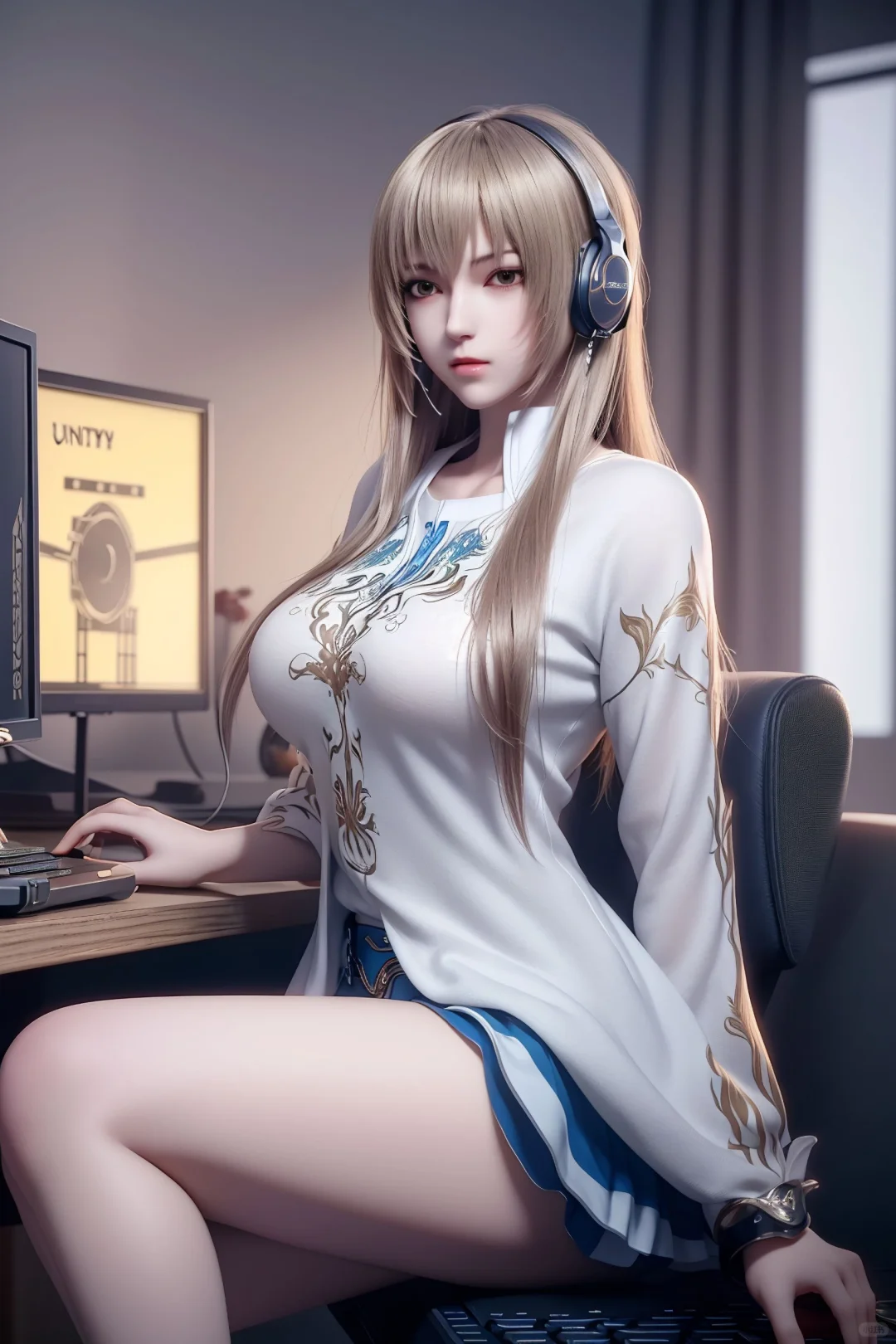 Ai绘画 作品人物二国漫女神