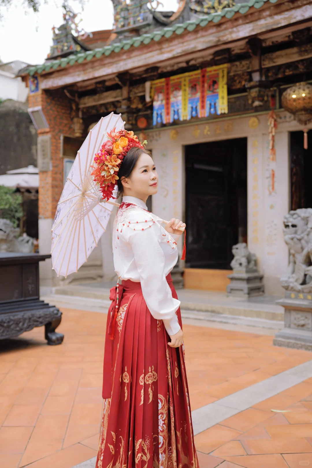 鼓浪屿簪花写真～红裙与簪花的绝配