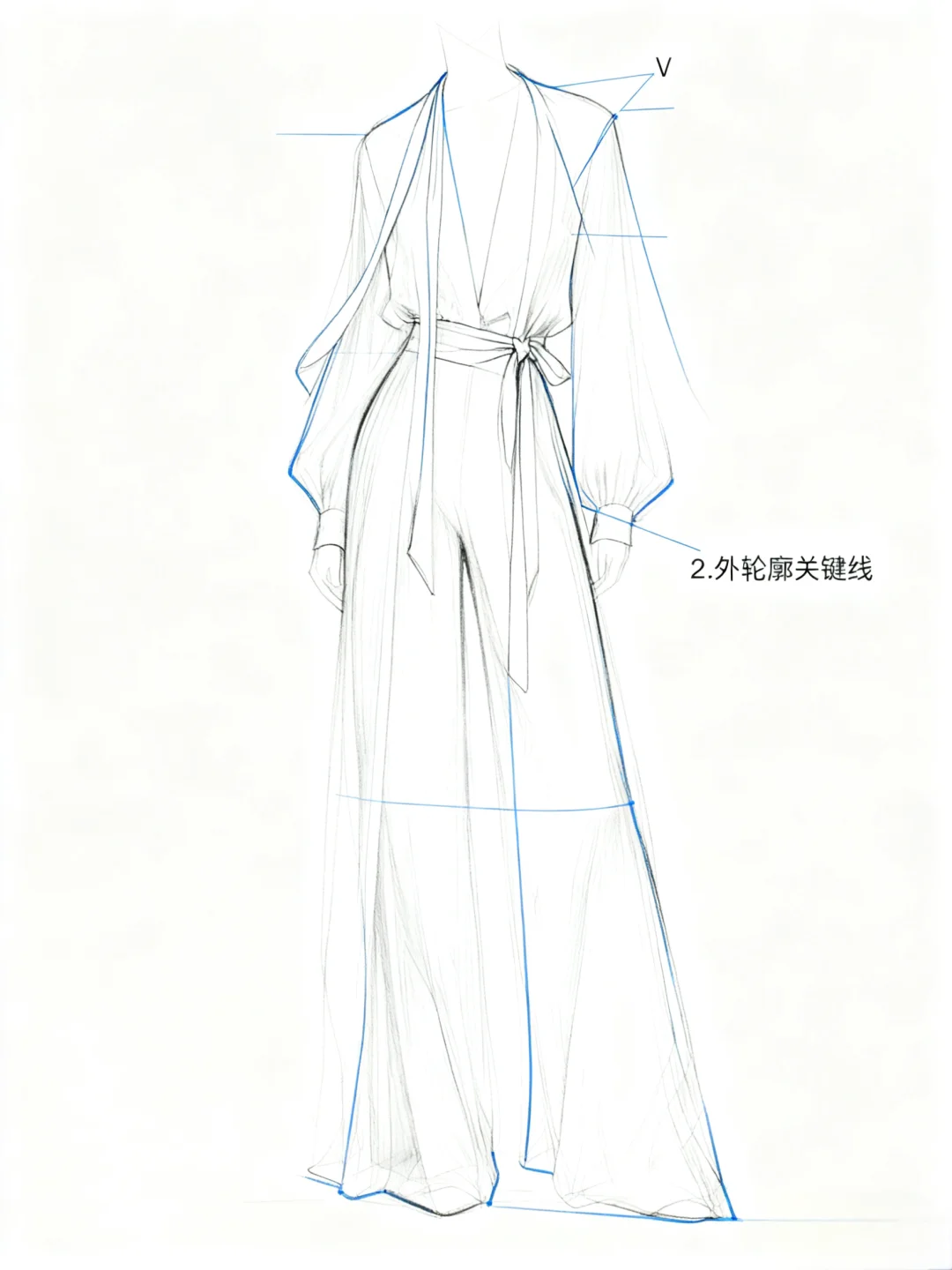 通勤轻奢风穿搭丨左滑分享飘逸线条画法