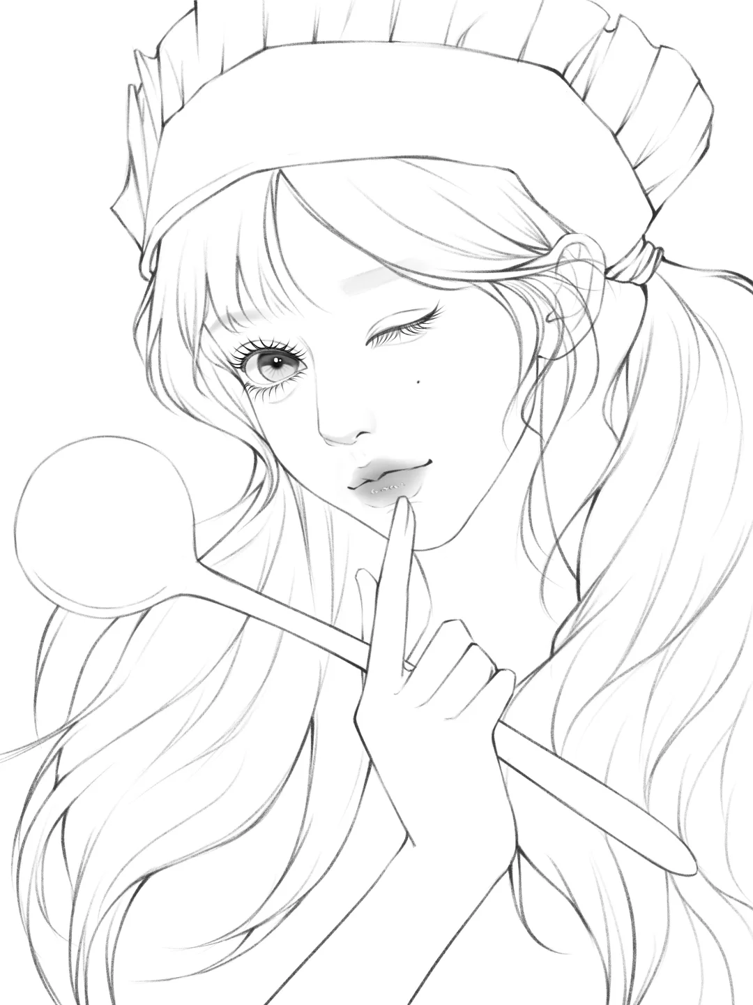 画了10张线稿🌼