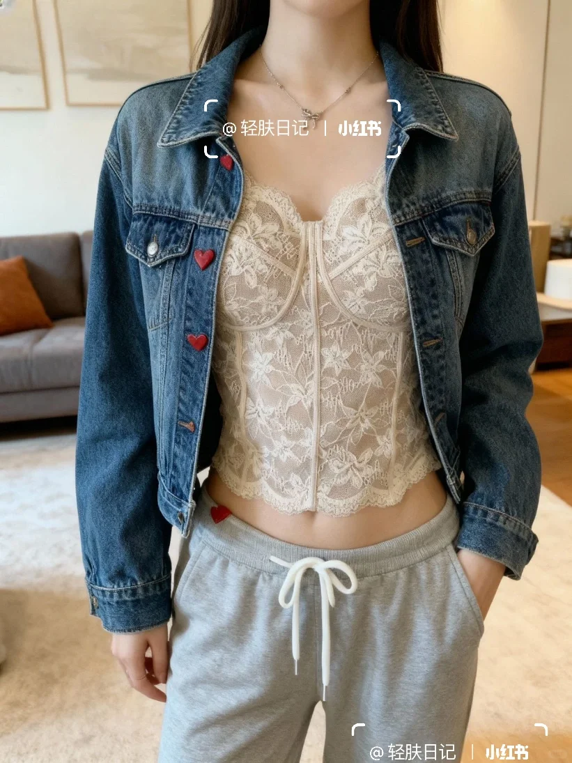 懒人穿搭救星！薄绒蕾丝吊带 5分钟轻松出门