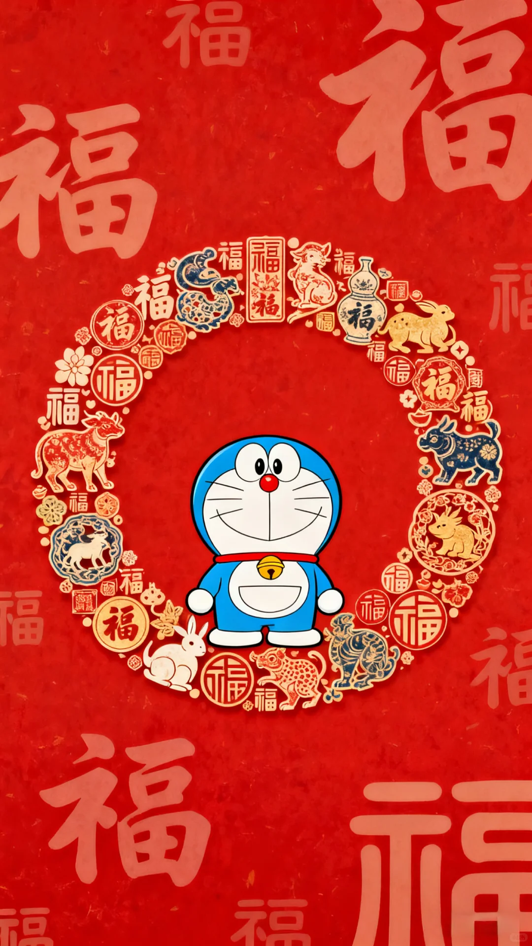 哆啦A梦壁纸//福气满满福气又安康