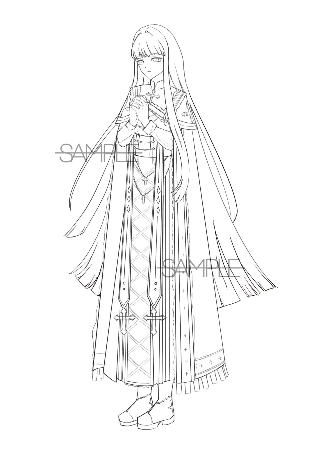 暑假肝的一些线稿立绘合集