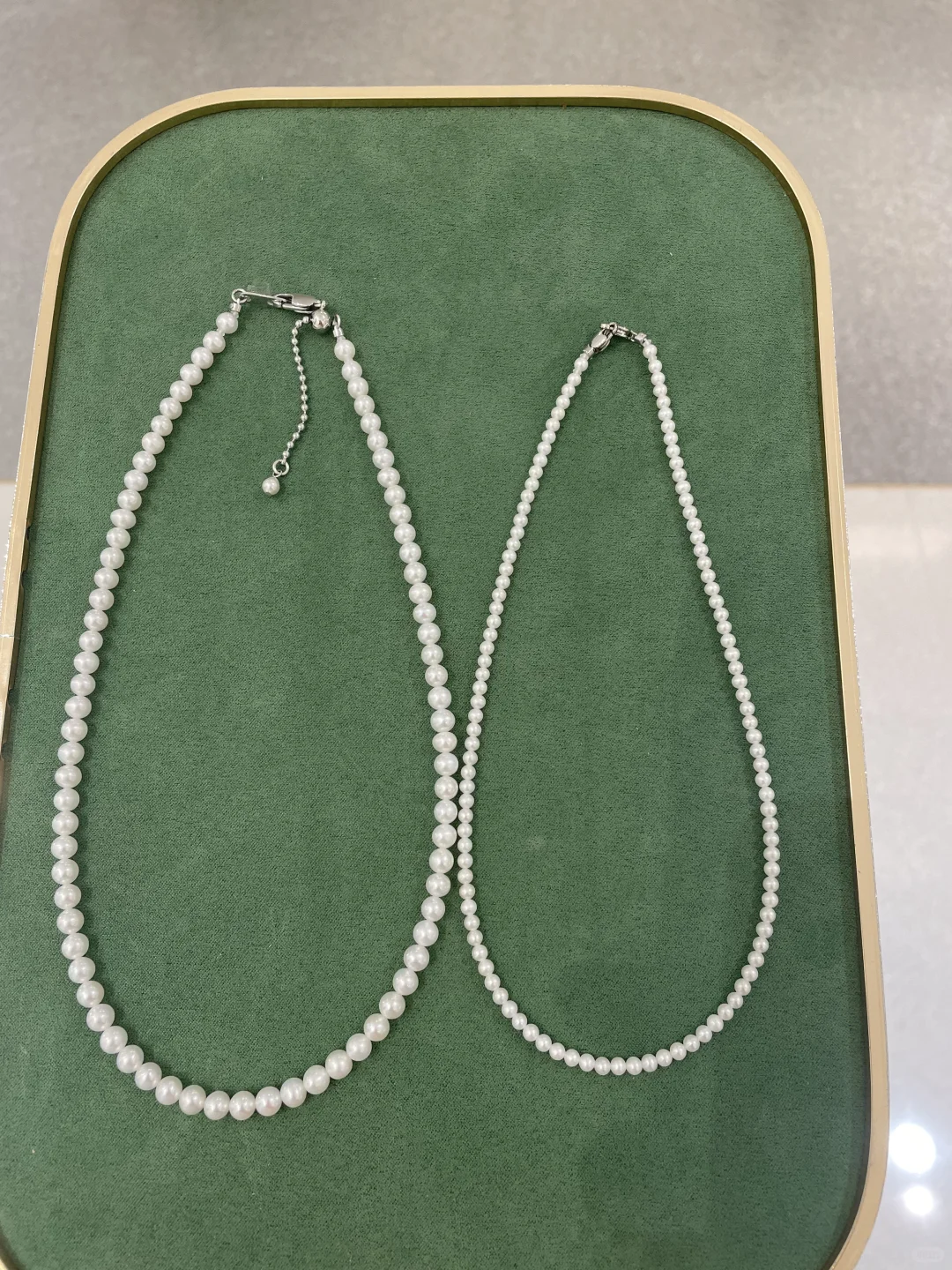 天然珍珠项链，这价位这光泽颜色太赞了吧