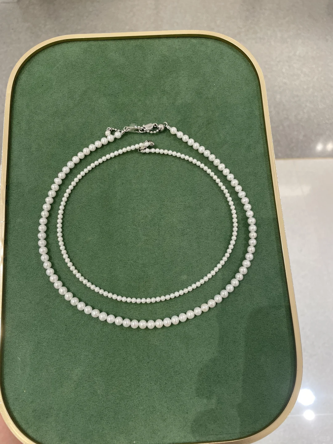 天然珍珠项链，这价位这光泽颜色太赞了吧