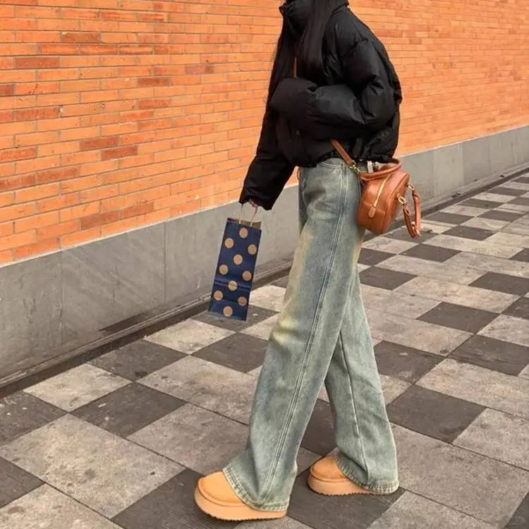 👖复古蓝做旧，显瘦不挑人