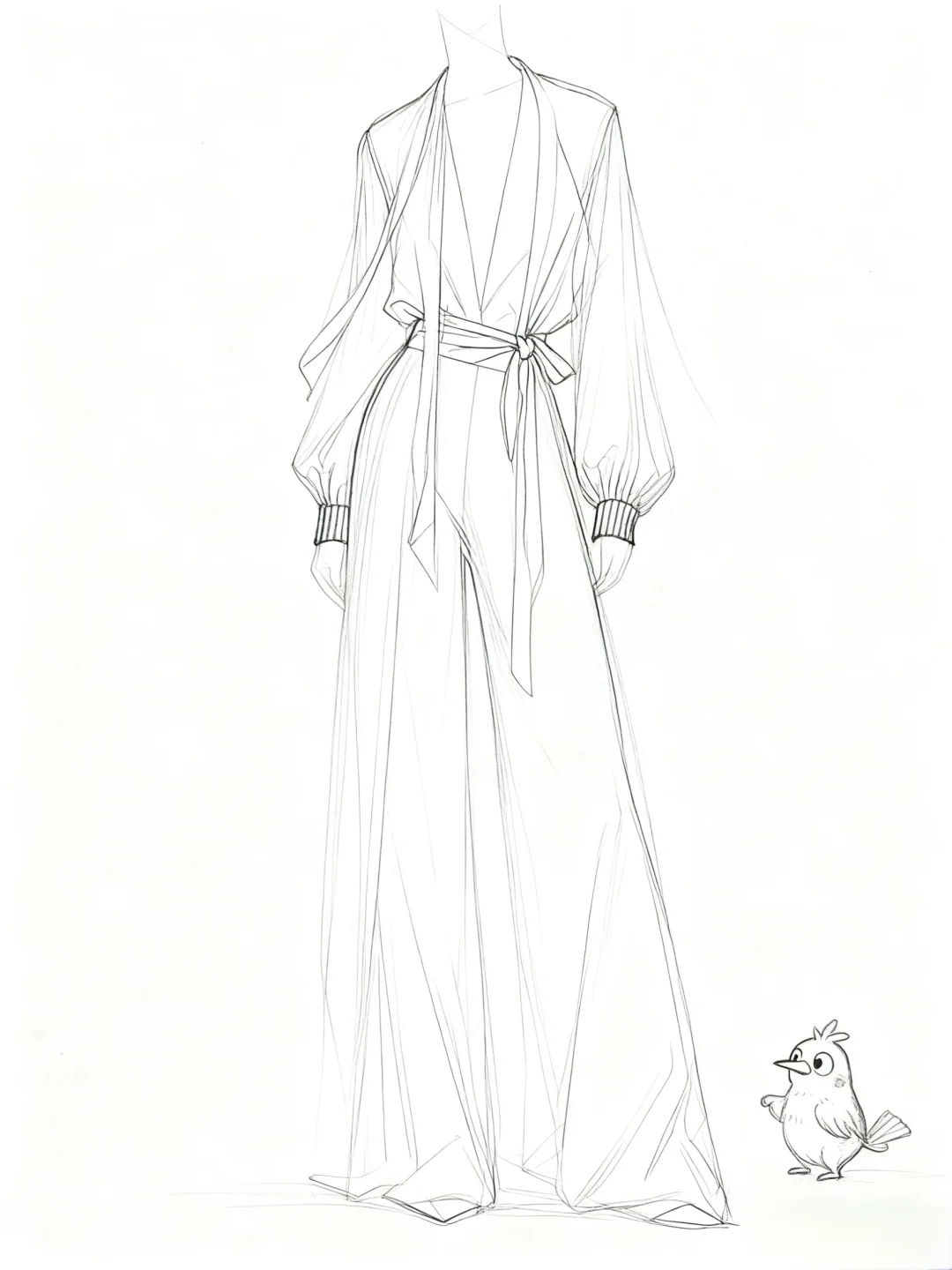 通勤轻奢风穿搭丨左滑分享飘逸线条画法