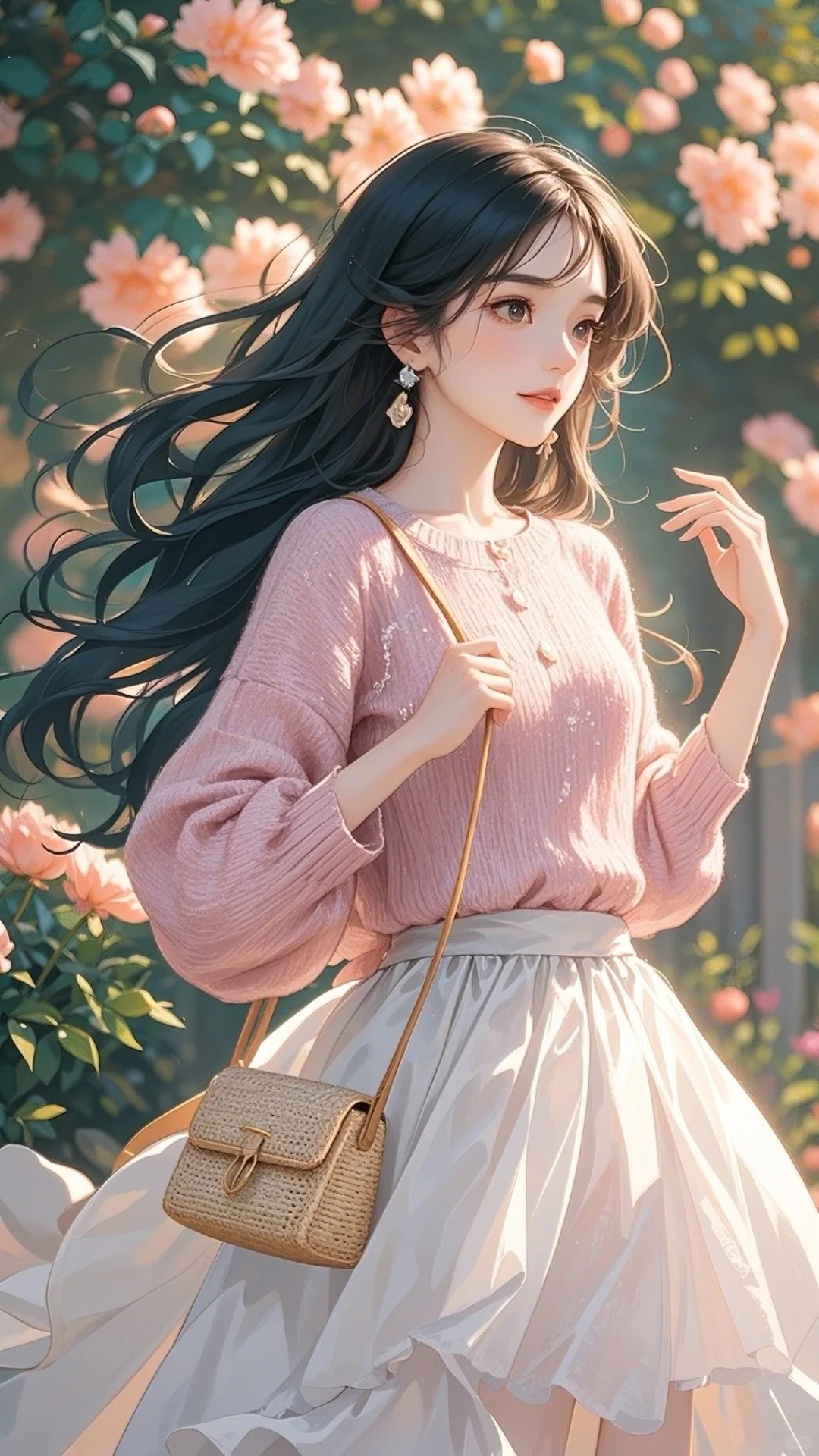 粉色毛衣，温柔的你