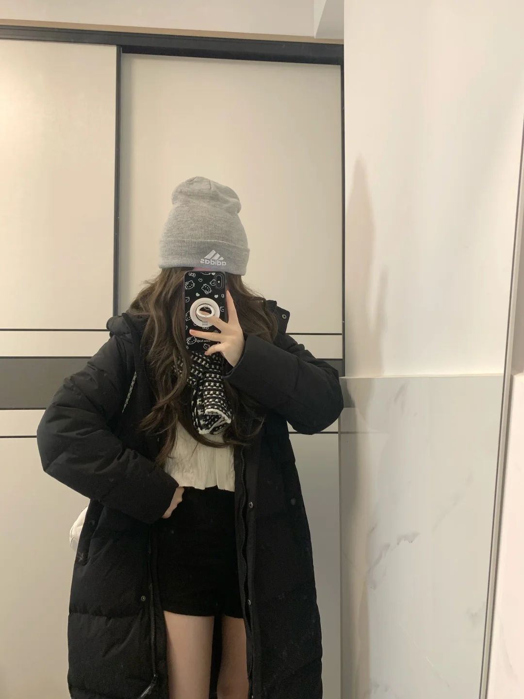 黑色长款羽绒服好好穿！！！！！