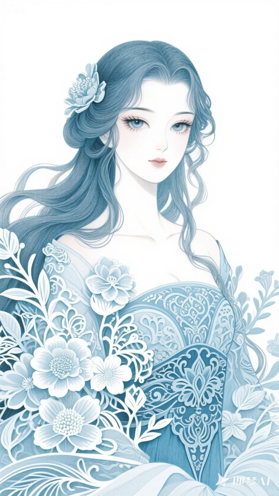 剪纸元素韵味丨美女插画