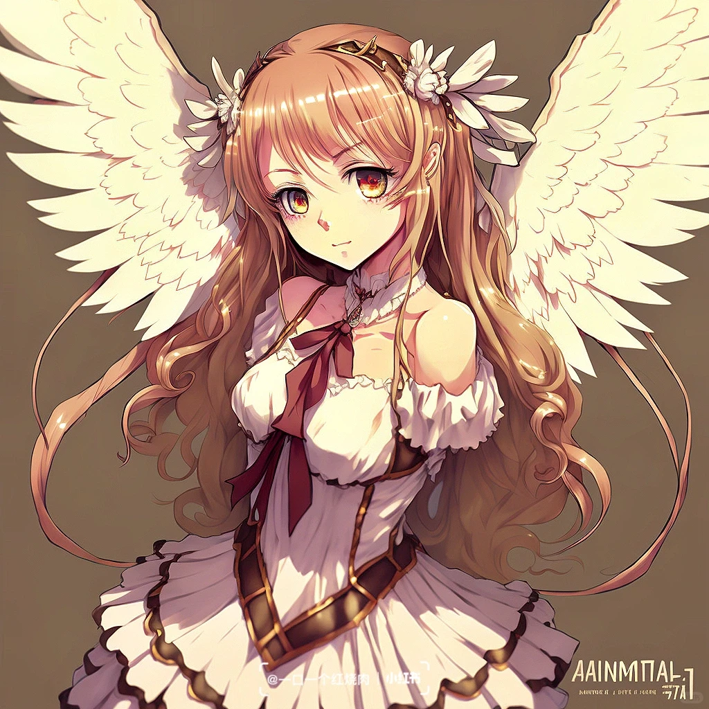 Mid journey二次元天使翅膀女孩