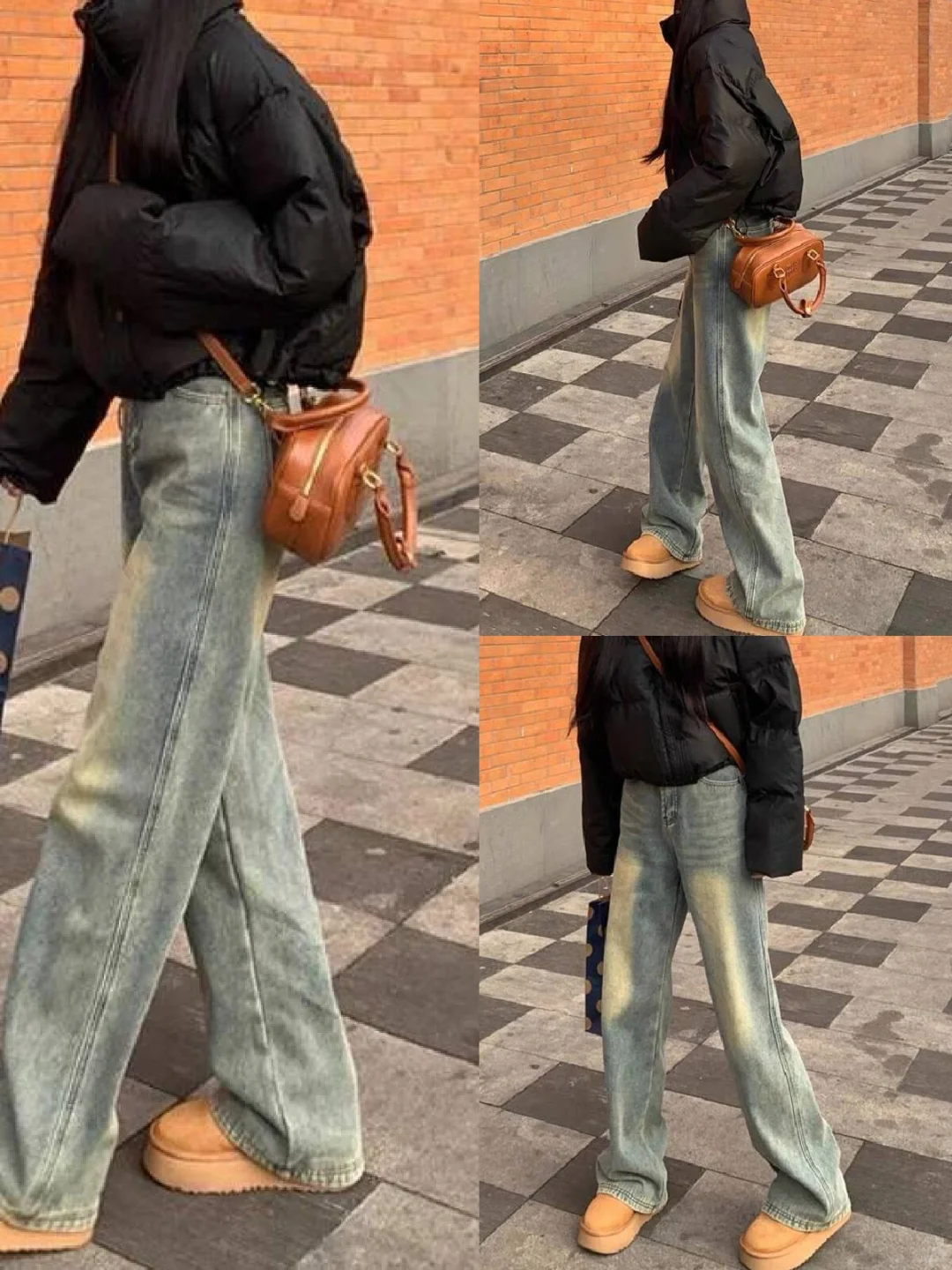 👖复古蓝做旧，显瘦不挑人