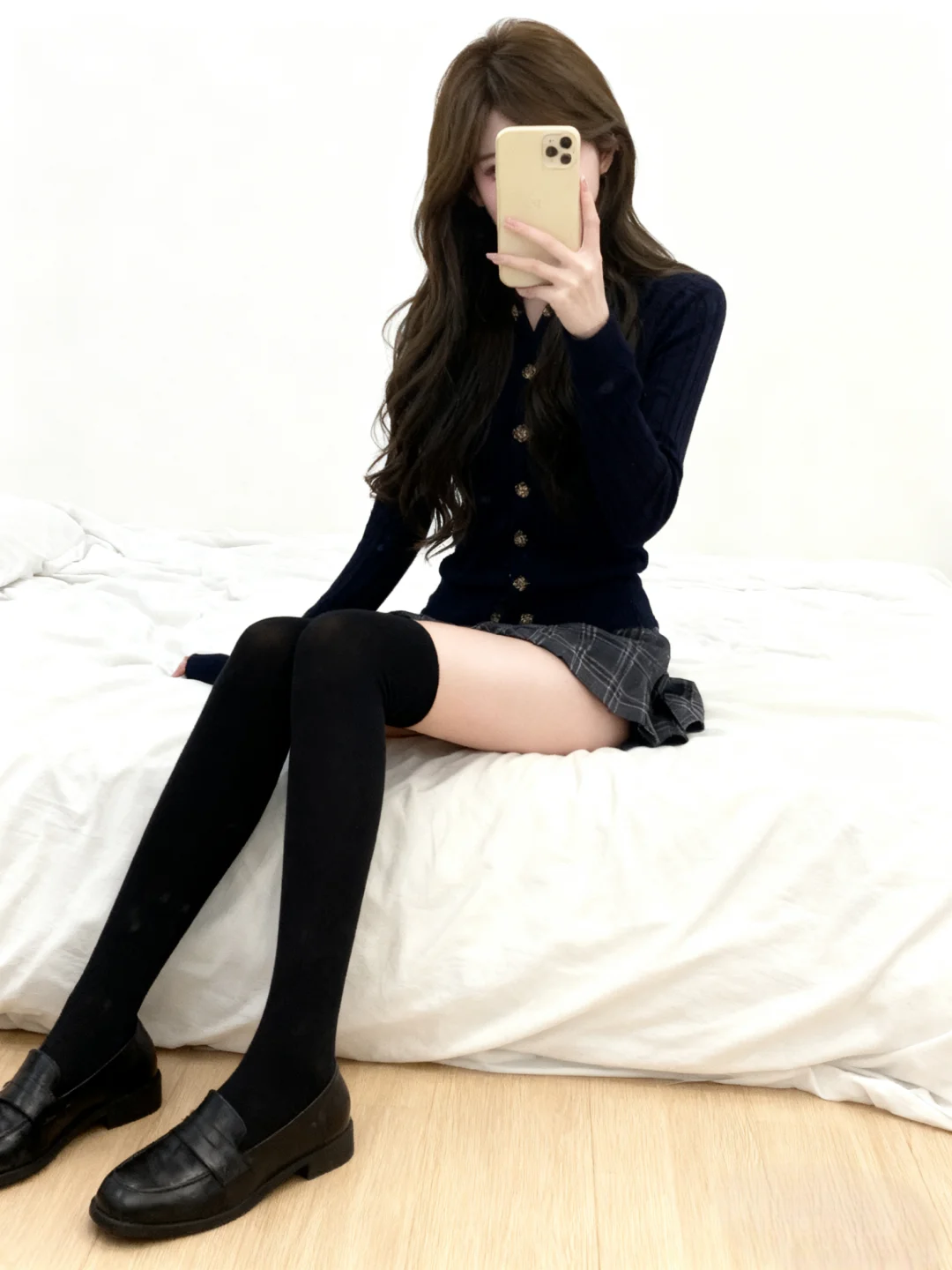 左划帮我换上，超好看jk套装