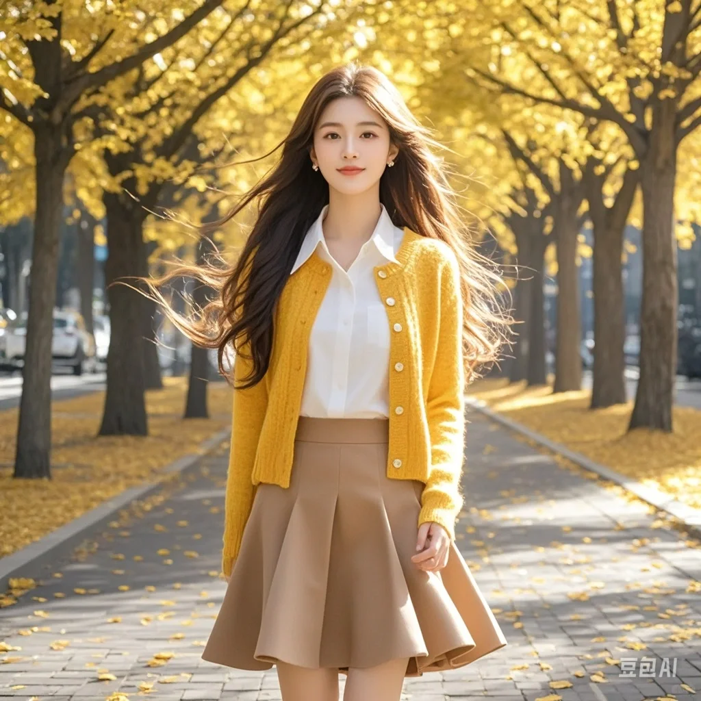 ❗我不许你没有❗黄色毛衣外套和银杏叶