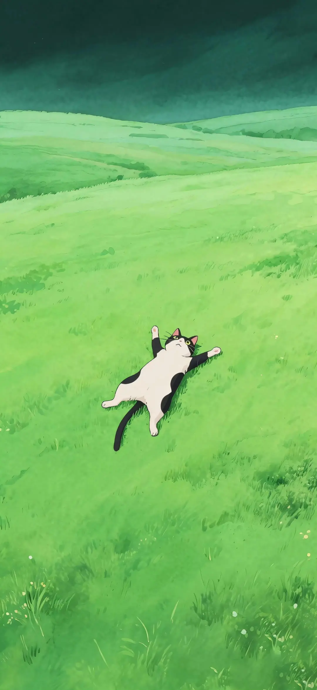 iPhone壁纸｜养眼绿色小猫