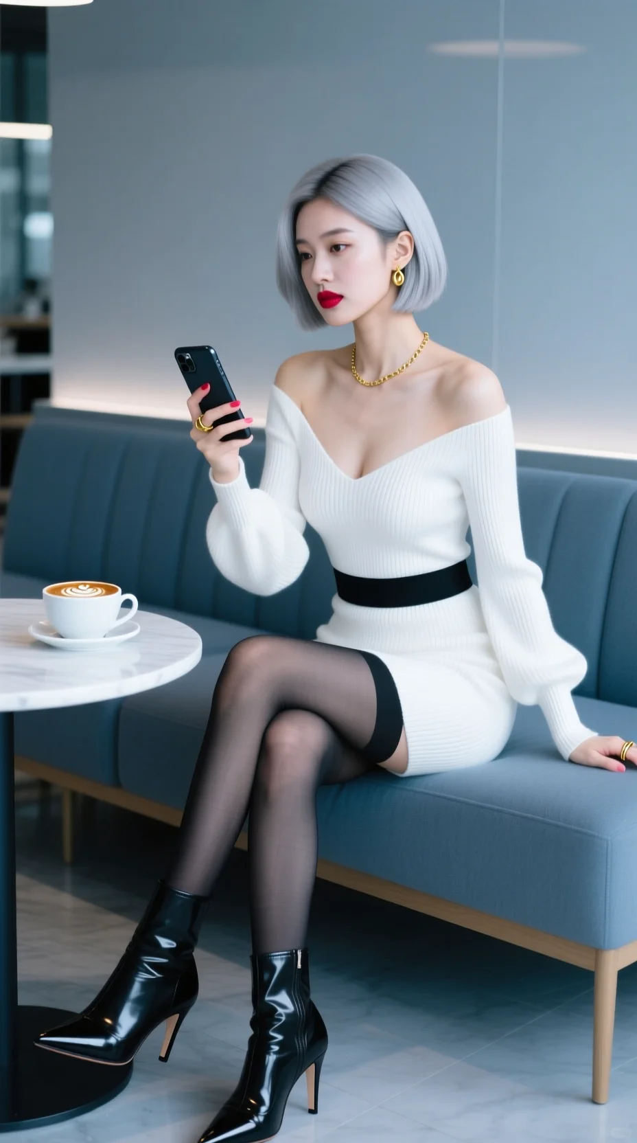 哇哦！白色短发好酷！👑