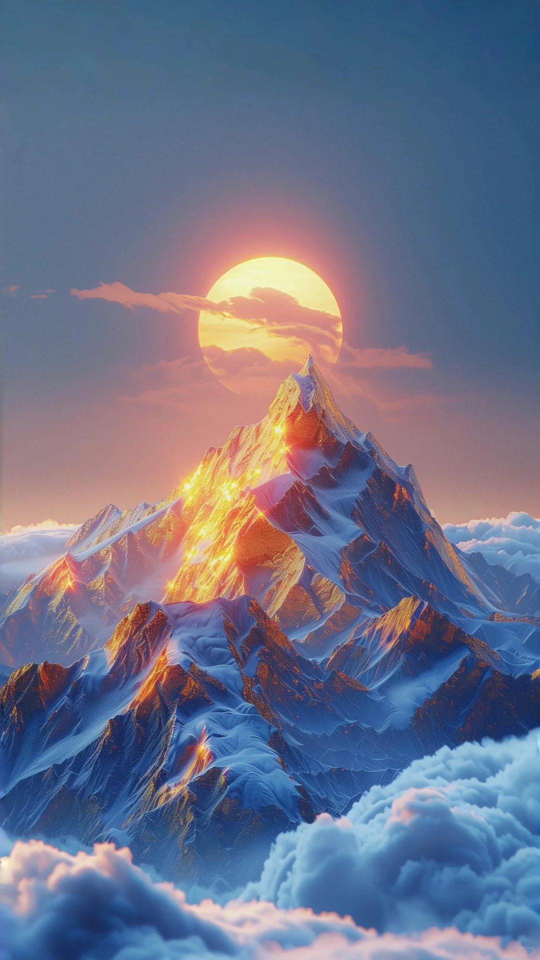 发财壁纸｜日照金山 祥云满山 财气福气满满