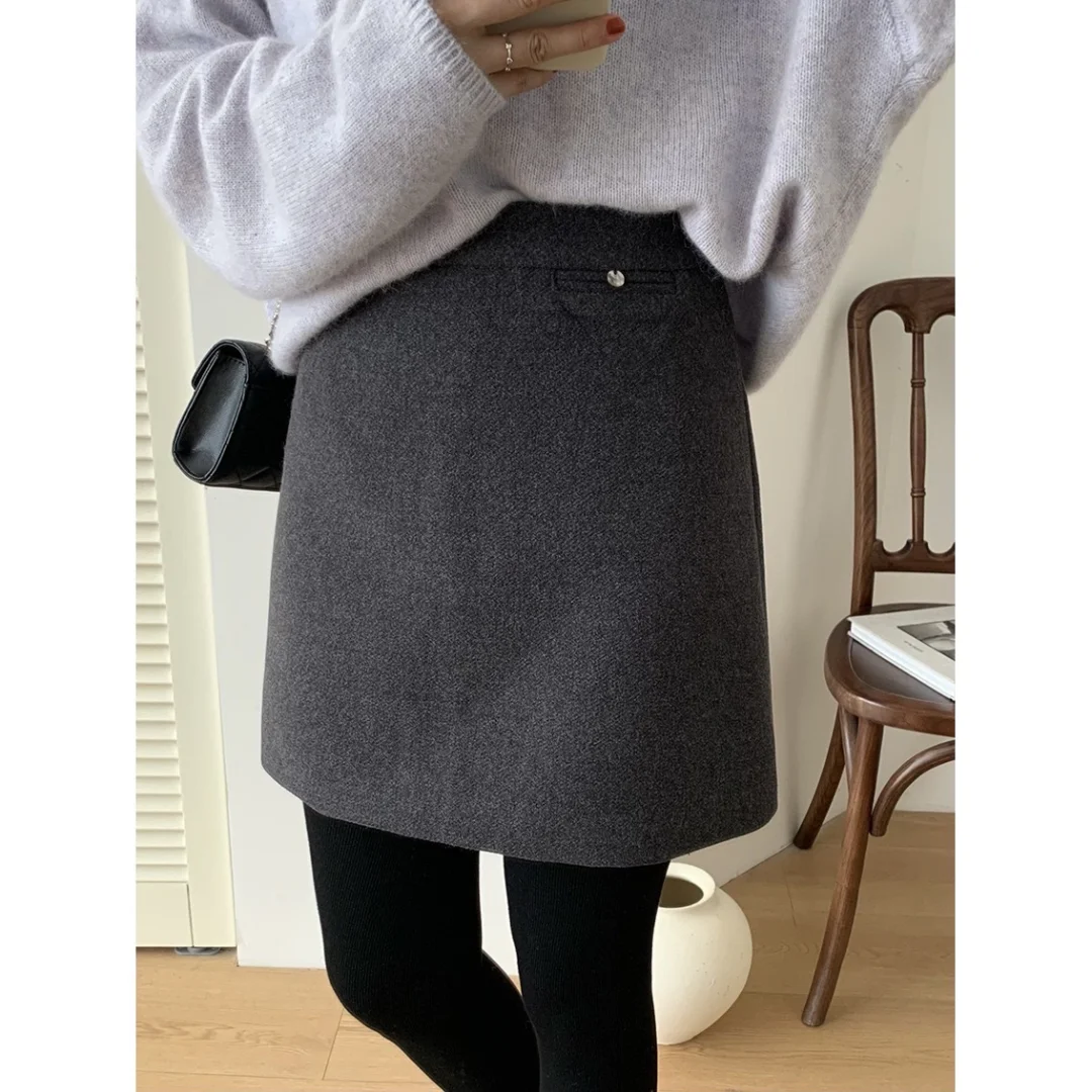 2025秋冬百搭裙！短款A字毛呢半身裙