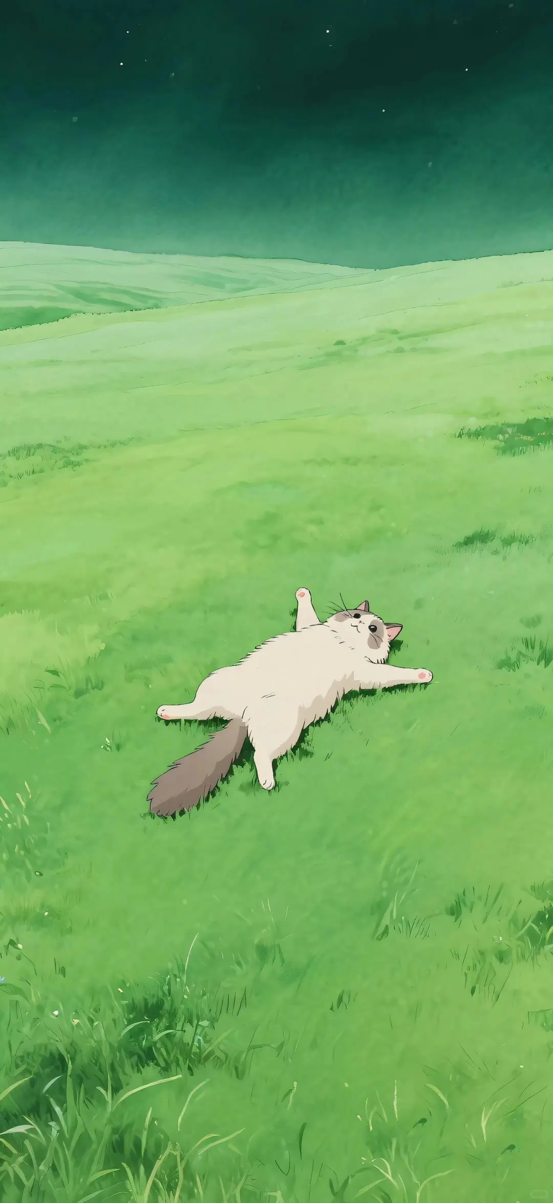 iPhone壁纸｜养眼绿色小猫