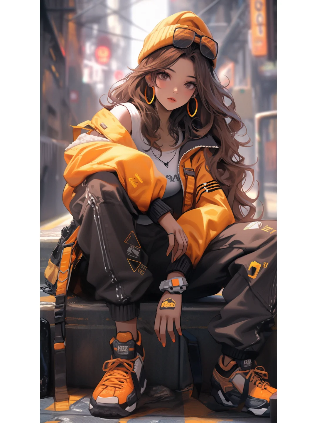 Ai｜midjourney｜时尚少女穿搭-机能风