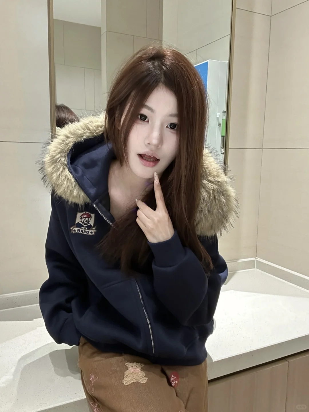 毛茸茸的超有氛围感的外套