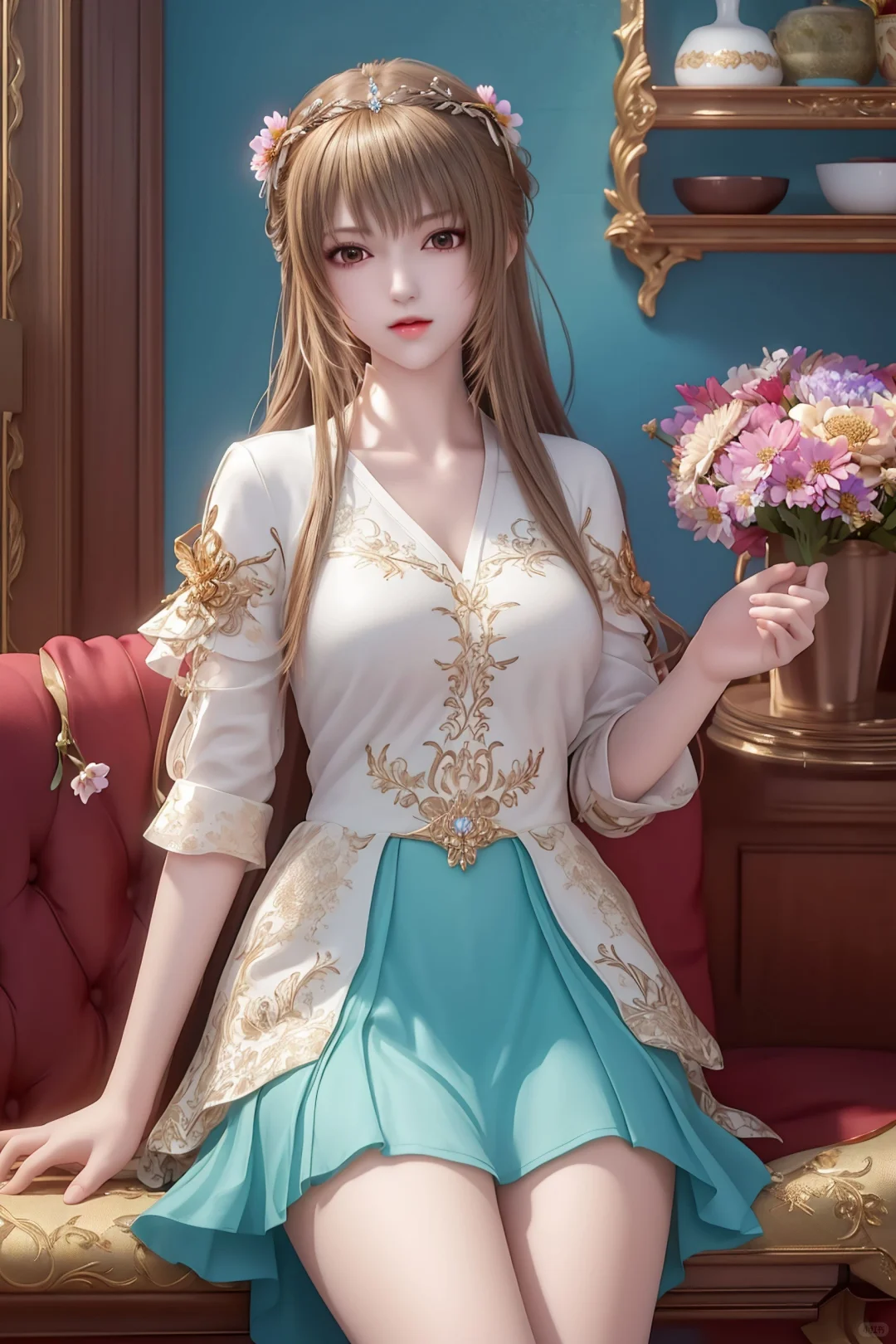 Ai绘画 作品人物二国漫女神