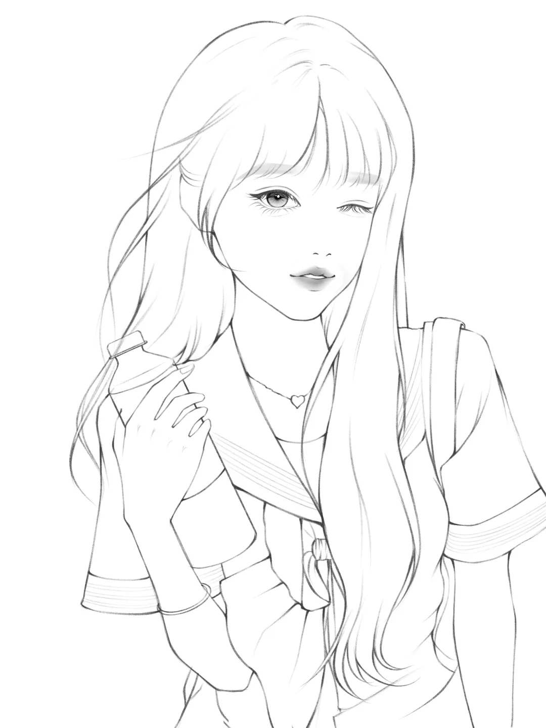 画了10张线稿🌼