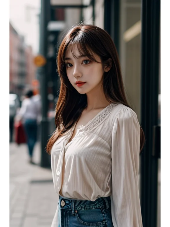 AI绘画 朋友问秋天了女生怎么在公园拍照