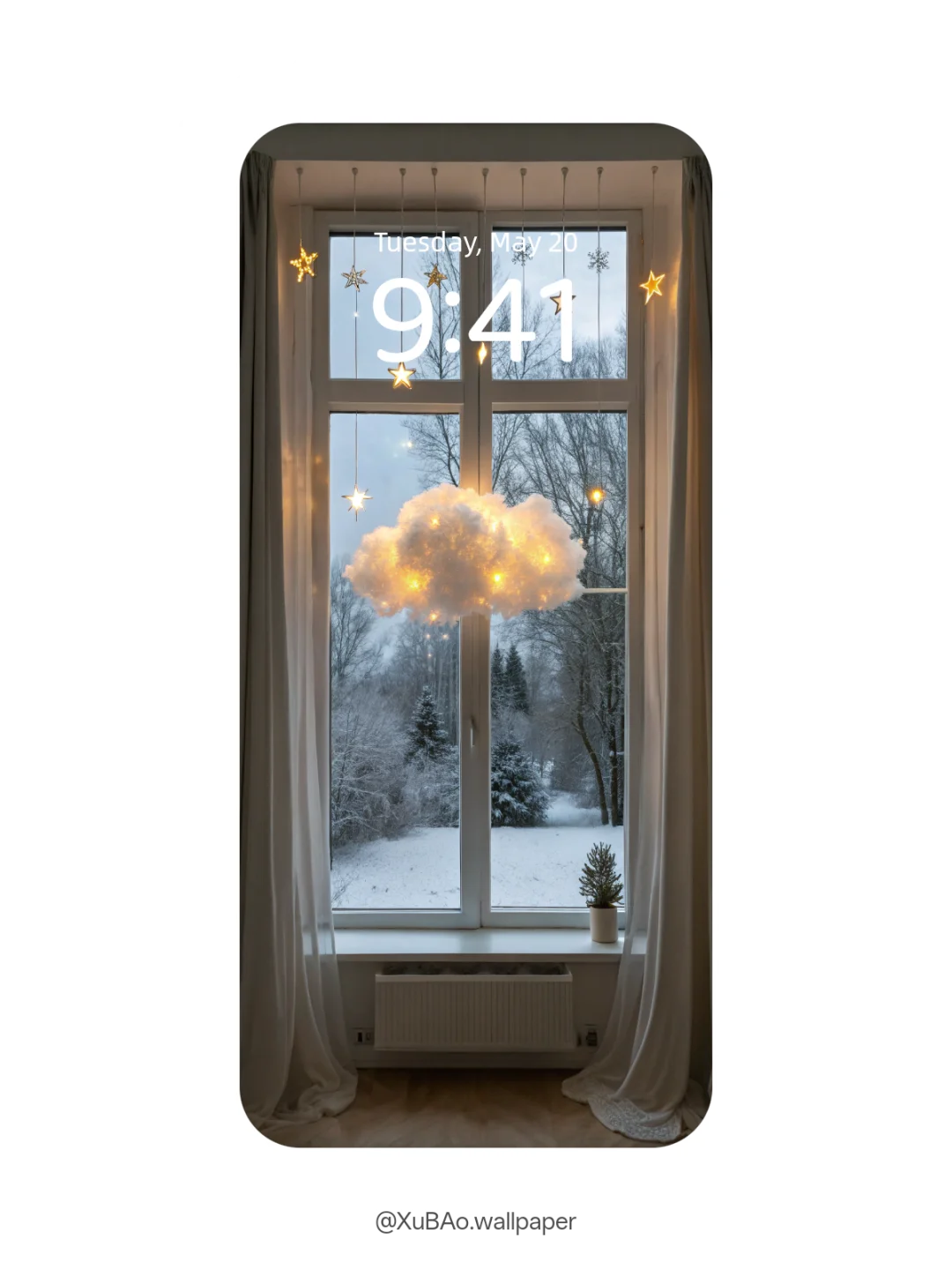 B2510 | 4k壁纸 | 云灯窗边雪