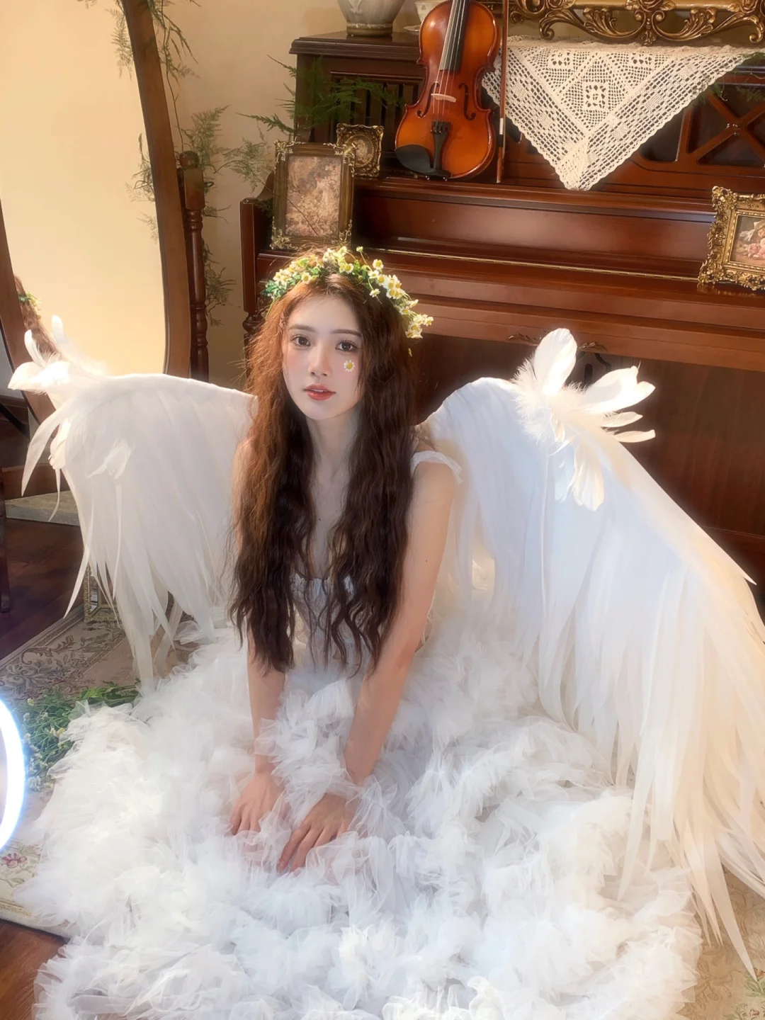 翅膀、花🌼、天使少女写真～～