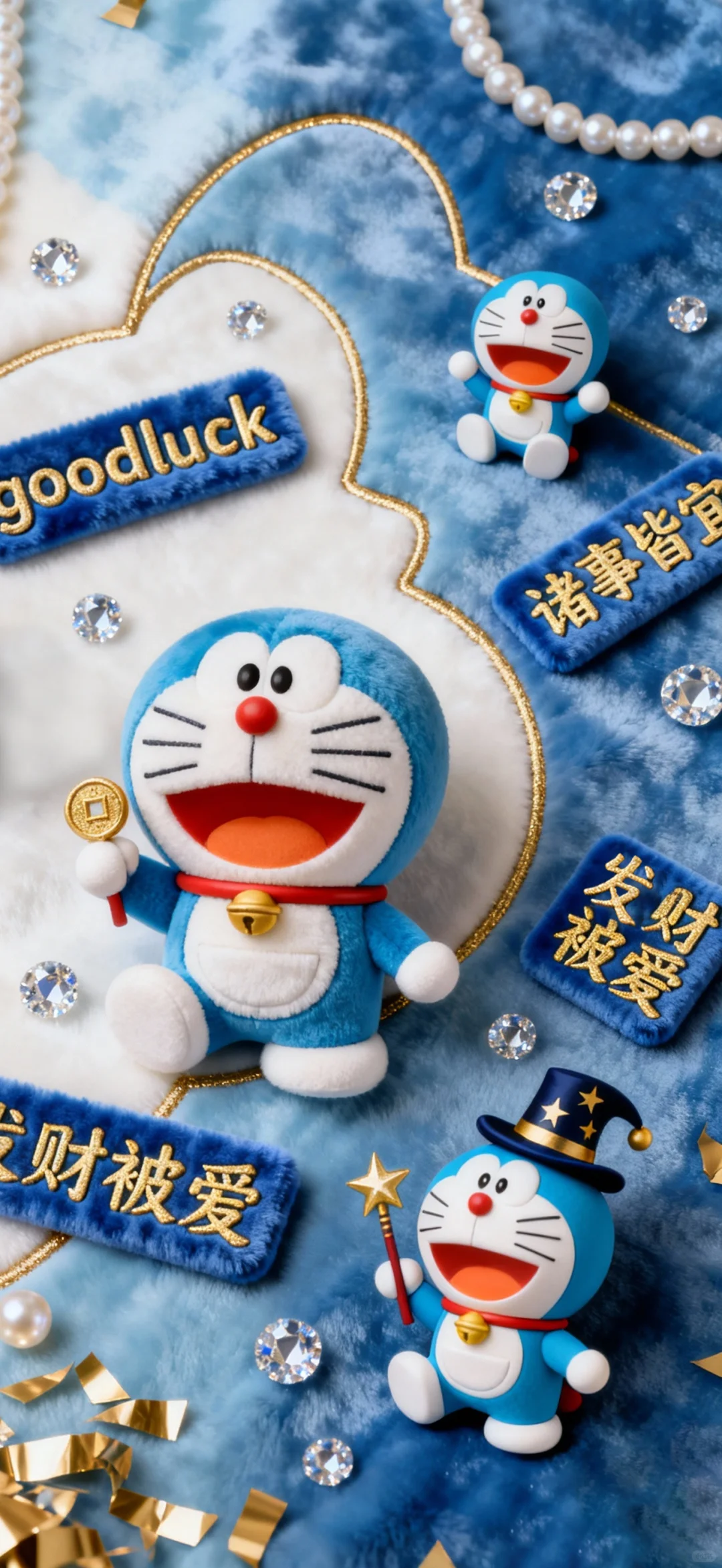 哆啦A梦壁纸.正念文字壁纸.毛绒绒壁纸