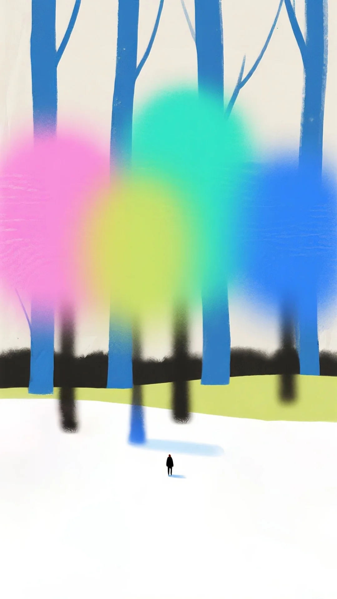 壁纸｜坠入一片柔软明亮的彩色林海