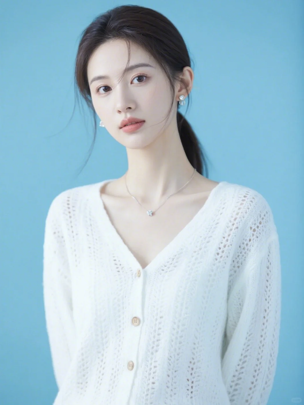 温柔风针织衫美女写真照可定制AI头像形象照