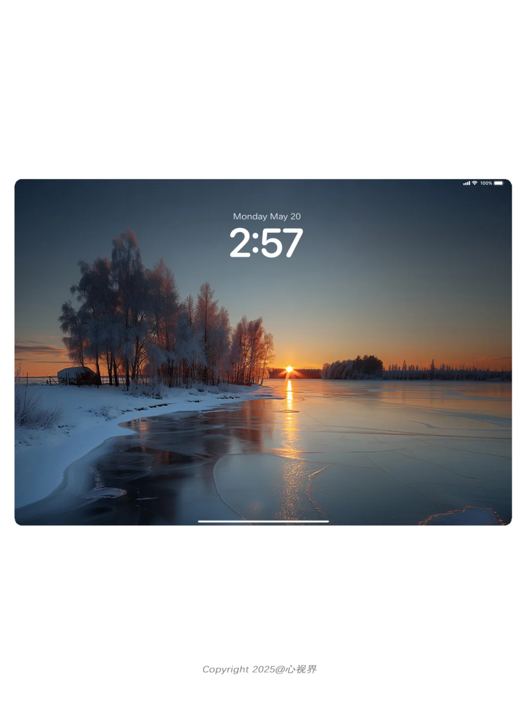 “冰封湖面的晨露微光” | 190壁纸