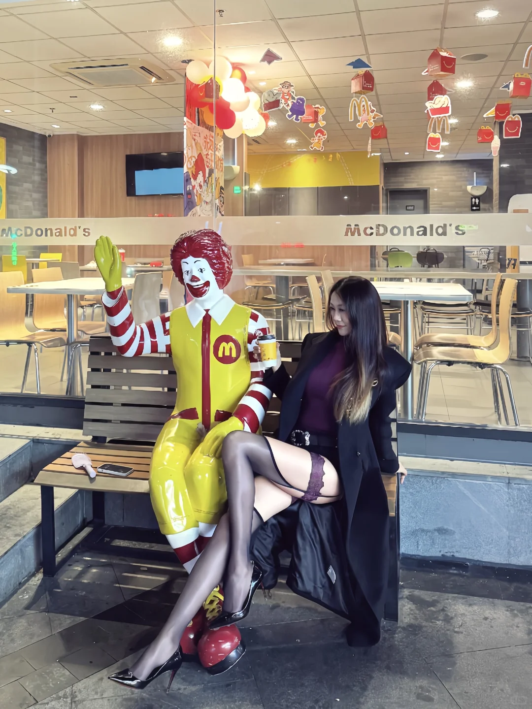 最爱的一款紫色腿环吊带袜！