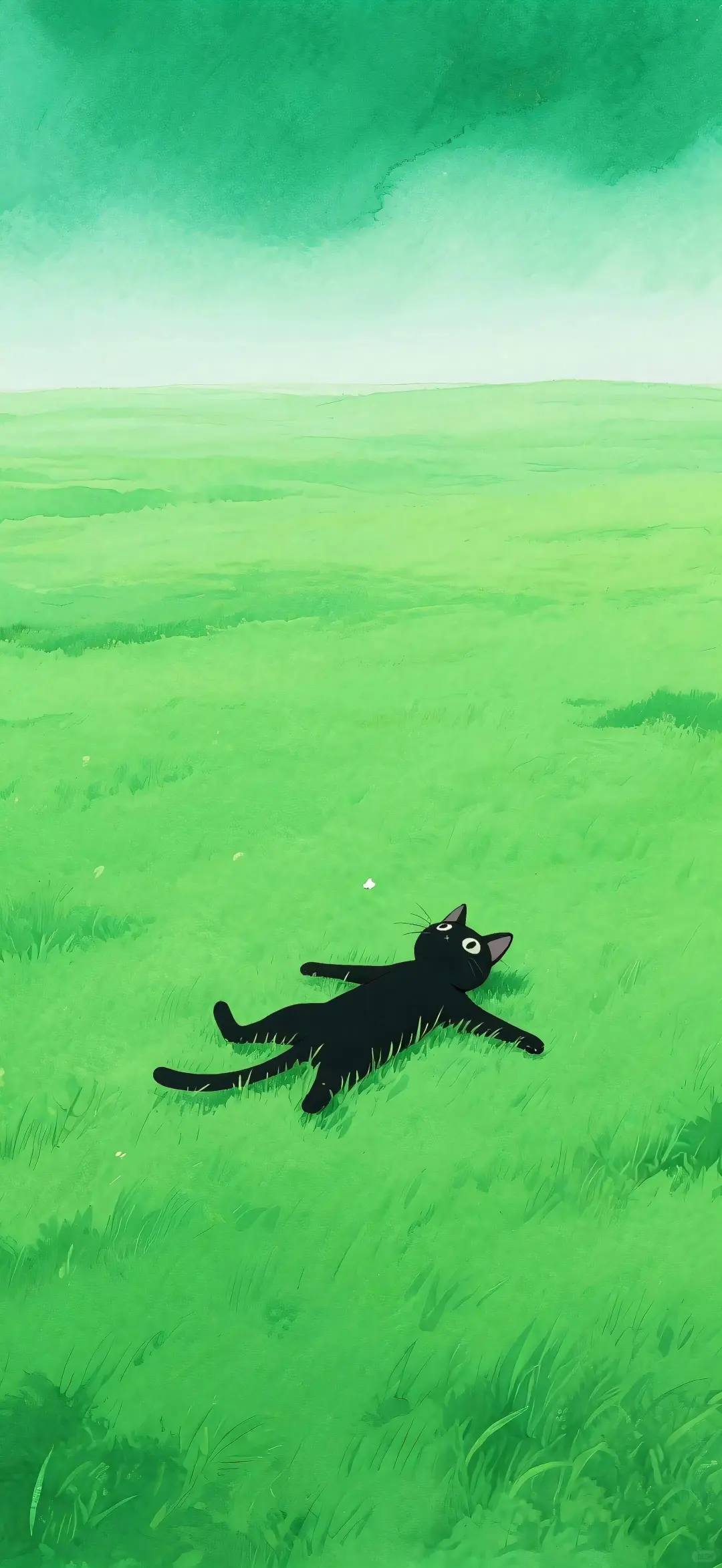 iPhone壁纸｜养眼绿色小猫