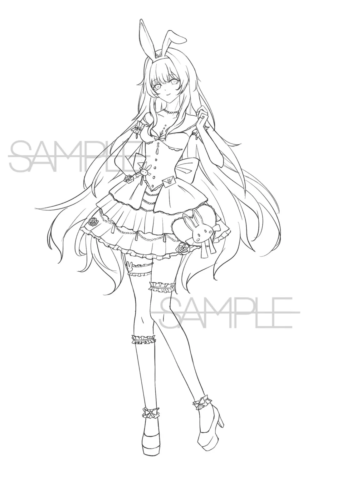 暑假肝的一些线稿立绘合集