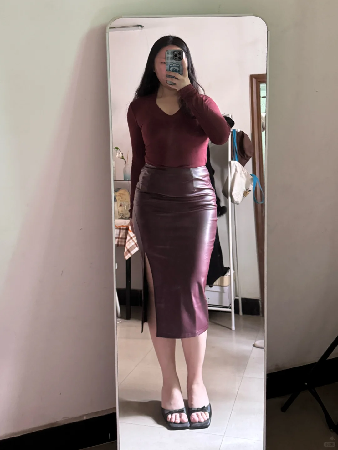 176cm 180斤｜强壮女人测评周白子皮裙穿搭