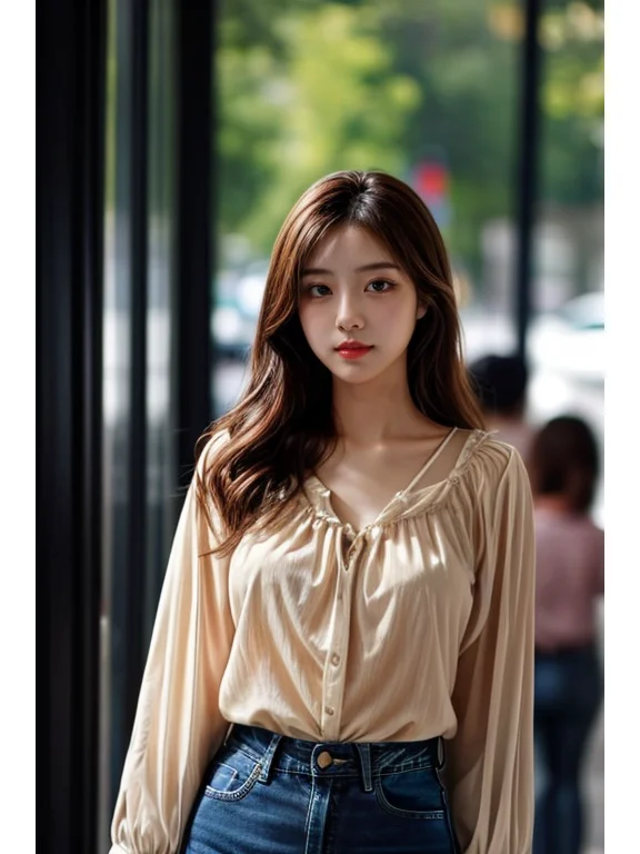 AI绘画 朋友问秋天了女生怎么在公园拍照