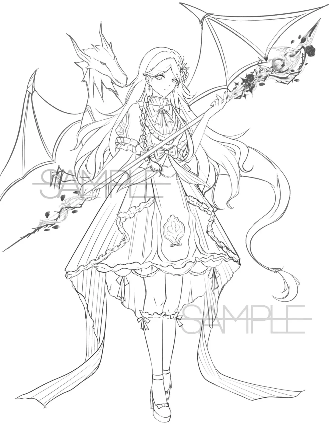 暑假肝的一些线稿立绘合集